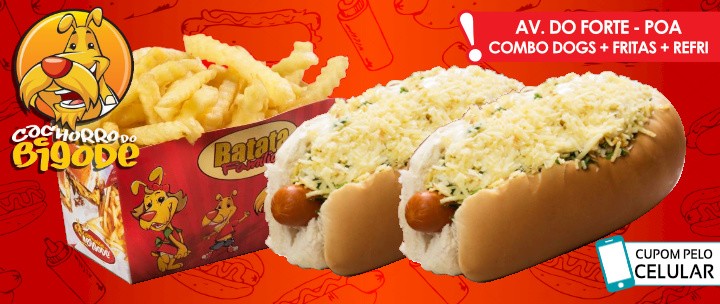 Combo Cachorro do Bigode com 2 Super Cão + Fritas e Refri